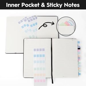 (Free Index Tabs Stickers) A5 Medium College Ruled Vegan Leather Hardcover <b>Journal</b> 192 Page Lined Notebooks for Promotional Use - Product Image 4
