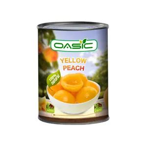 High Quality Canned yellow peach in light syrup or in heavy syrup 425 3000g Peach Halves