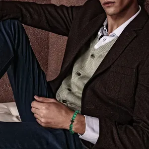 สร้อยข้อมือลูกปัดโอนิกซ์สำหรับสวดมนต์สำหรับผู้ชาย - Product Image 5