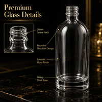 Flacon de parfum portable en verre de 50 ml, format voyage, avec bouchon à vis, cylindrique, réutilisable, atomiseur à pulvérisation fine, logo personnalisé