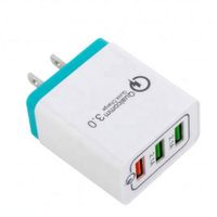 Chargeur rapide 3.0 USB, chargeur mural 3 ports QC3.0 avec prise internationale UE/US, chargeur de téléphone