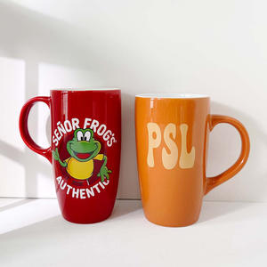 <b>Custom</b> Ceramic Mug With Handle PSL Design For Giveaways Single <b>Cup</b> Orange Color Zibo Origin - Product Image 3