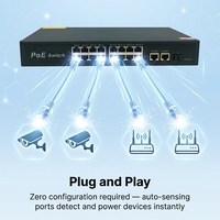 Commutateur réseau PoE non géré 16 ports PoE+2GE Uplink+1SFP avec AI Watchdog 10316KE
