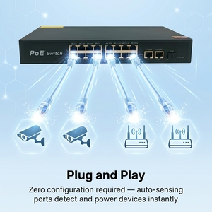 สวิตช์เครือข่าย PoE แบบไม่ต้องจัดการ 16 พอร์ต Poe+2GE Uplink+1SFP พร้อม AI Watchdog รุ่น 10316KE - Product Image 5