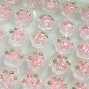 Mini Unisex Strawberry Cat Claw Keychain Super Soft <b>Squishy</b> Slow Rising Stress Relief Accessory for Friends Gift - Product Image 3