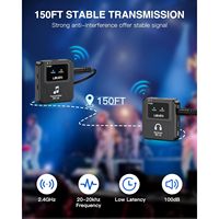 Système de monitoring intra-auriculaire sans fil LEKATO MS-20 2.4G IEM avec appairage automatique, prise en charge OTG, 1 émetteur, système d'équipement à une étape avec chargement