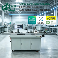 Machine de fabrication automatique de cartes PVC en ligne avec marquage laser UV, lecture de codes QR et fonction de contrôle visuel