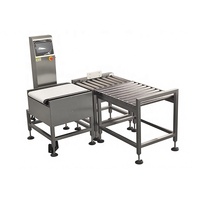 Báscula de Control de Peso en Línea con Pantalla Táctil HMI, Estructura de Acero Inoxidable, Multivoltaje, 1 Año de Garantía, 1 kg, para Alimentos y Frutas