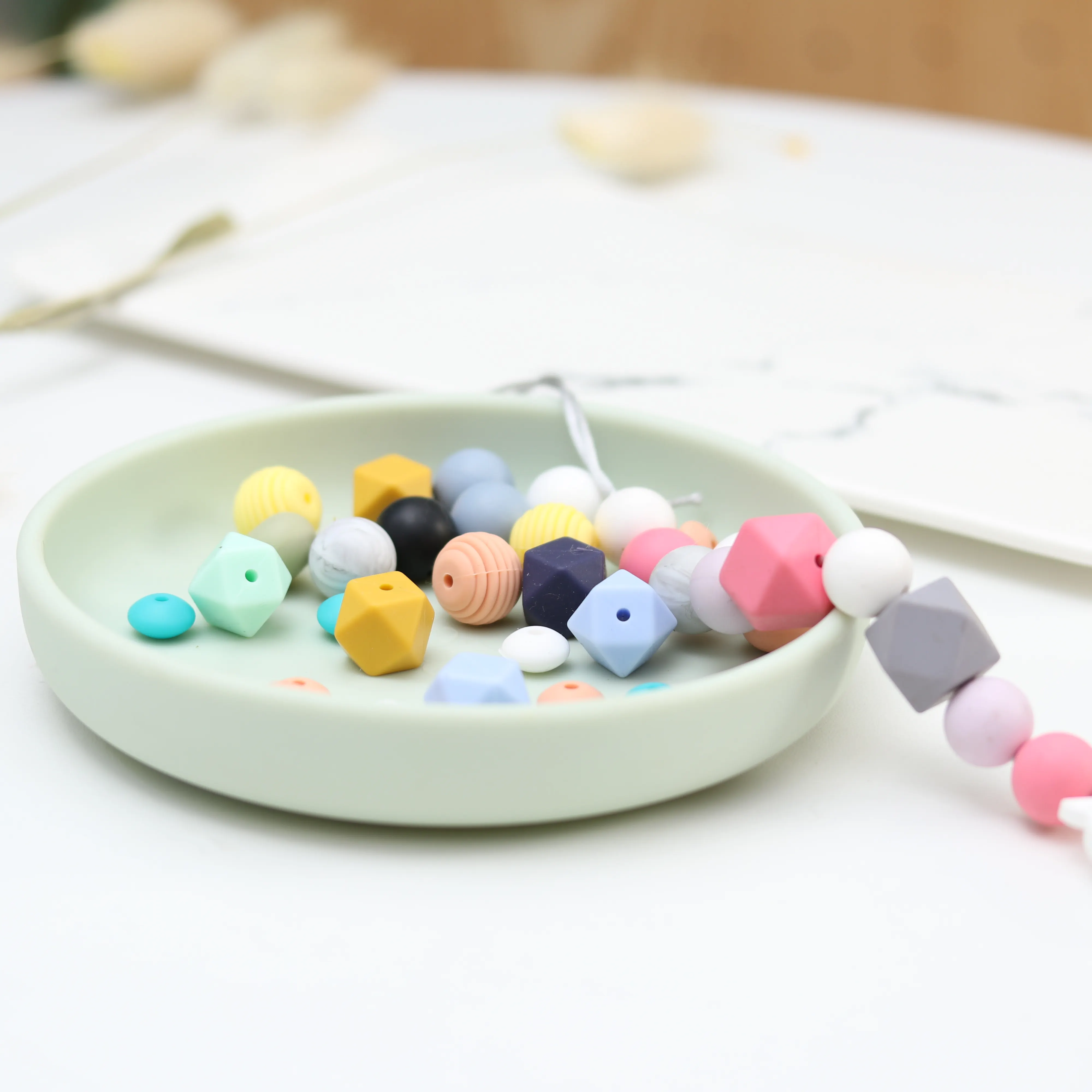 Bpa Free Silicone Beads For Keychain Making Silicone Beads For Jewelry Making Silicone Bead Pacifier Clip