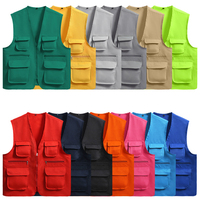 Gilet multi-poches pour homme, séchage rapide, style cargo, grande taille, pour photographe, en maille noire, utilitaire, coupe-vent, pour la pêche en plein air