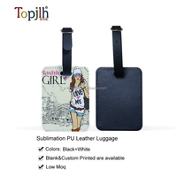 Topjlh Etiquette à bagage en cuir PU avec logo personnalisé