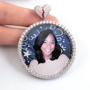 Custom Design 925 Silver Image/<b>Picture</b> Pendant with Free Fire Moissanite Diamond Fashionable Pendants & <b>Charms</b> for Necklaces - Product Image 3