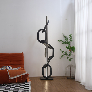 Moderne Creative Designer En Acier Inoxydable Anneau Sculpture Source De Lumière LED Lampadaire De Luxe Bureau Et Salon Décor - Product Image 4