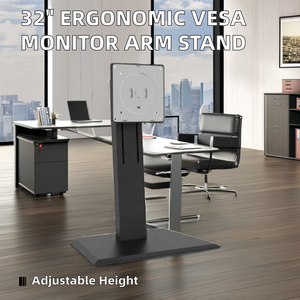 Ergonomic 24-inch có thể điều chỉnh LCD máy tính để bàn máy tính đứng 90 độ VESA màn hình cánh tay ruigugan Đen ABS + tấm kim loại kho - Product Image 5