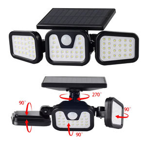 Lampu Taman garasi luar ruangan Surya <span class=keywords><strong>3</strong></span> kepala lampu Sensor gerak IP65 tahan air 270 sudut lebar lampu dinding banjir dengan <span class=keywords><strong>3</strong></span> mode 74Led - Product Image 1
