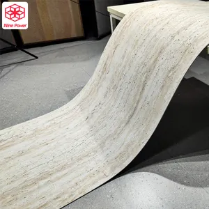 แผงหิน3D Travertine แผ่นวีเนียร์แบบยืดหยุ่นสำหรับตกแต่งภายนอกกำแพงหิน OEM Service แผงหินอ่อนกลางแจ้ง