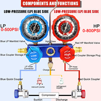 Car R134 R410a R22 R407c Manifold Gauge Set for Air Conditioner Refrigeration Vehicle Tools