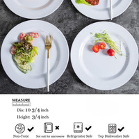 10 3/4 lave-vaisselle rond pur blanc 100% Mélamine Dîner Plaques avec large jante
