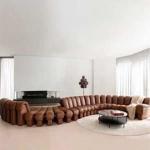 INKOONA Итальянский минималистичный диван-софа «Змея» из натуральной кожи, многофункциональный, с высокоплотным наполнителем, одноместный, для гостиной, большой диван - Product Image 3