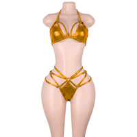 Vente Directe : Tenues de Danse Exotique Lumineuses – Ensembles de Lingerie Deux Pièces Éclatants avec Hauts Halter et Strings – Tenues de Performance Rave