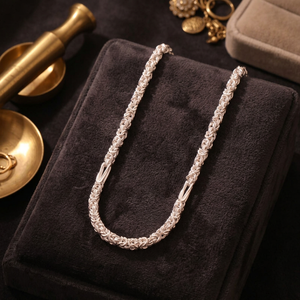 Men's Trendy Silver Link <b>Chain</b> <b>Necklace</b> Fine Link <b>Chain</b> for a Stylish Look - Product Image 3