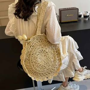 New Lady Artsy Mulheres Crossbody Bag Dois Strap Resistente à Água Férias Clamshell Tecido Franjadas Corda de Papel Zip Encerramento Elegante - Product Image 2