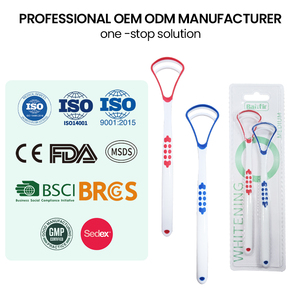 Nettoyeur de langue réutilisable de qualité alimentaire, brosse à langue pour l'hygiène buccale, éliminateur de <span class=keywords><strong>mauvaise</strong></span> haleine, vente en gros, certifié FDA CE - Product Image 2