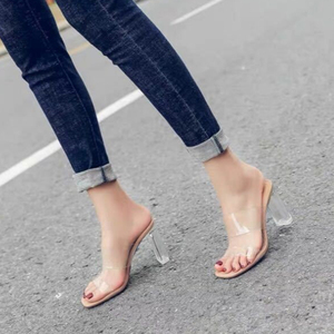 Sandales à Talons Hauts d'Été pour Femme, Nouveau Design, Bout Ouvert, Sexy, <span class=keywords><strong>Talon</strong></span> Épais, Claquettes Transparente, Respirante, Printemps - Product Image 5