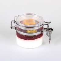 Vente en gros de pots alimentaires hermétiques en plastique PS de 90 ml, pots pour herbes médicinales, coupes à fruits, coupes à dessert jetables transparentes avec couvercle