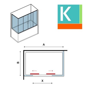 KV05 Kamalu 180x70cm Cabine de douche pour baignoire Style pliant moderne 6mm d'épaisseur Verre Cadre en acier inoxydable pour salle de bain Hôtel - Product Image 2