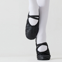 Chaussures de danse classique pour enfants DanceLife, en cuir noir, à semelle fendue, ballerines, chaussons de yoga, chaussures d'entraînement à lacets