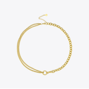 고품질 18K 금도금 스테인리스 스틸 싱글 및 더블 체인 목걸이 셀프 행잉 펜던트 P203070 - Product Image 1