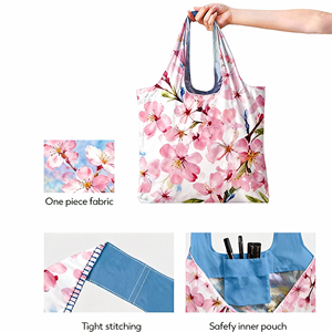 Sacs de shopping en nylon pliables de qualité supérieure en polyester ripstop coloré personnalisés en gros - Product Image 3