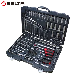 SELTA热卖218件手动工具套件完整的汽车和家庭维修插座套件专业级工具套件