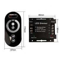 Contrôleur de variateur LED sans fil RF professionnel 12V 24V 18A pour bande LED monocolore