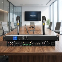 Amplificateur de puissance DSP IoT 2 canaux 100W DSP-2100AI avec 2 micros sans fil UHF anti-Feedback, IP Cloud, BT, USB, RS485 pour audio de conférence