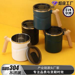 แก้วมัคหูจับลายไม้ สแตนเลส 316 เก็บอุณหภูมิ ทรงกลม สีฟ้าเข้ม สีเขียวเข้ม สีดำออบซิเดียน สีขาวมุกดำ - Product Image 2