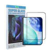 Protection d'écran en verre trempé HD ultra-clair pour iPhone Duo, bord noir, anti-traces de doigts, film en verre pliable