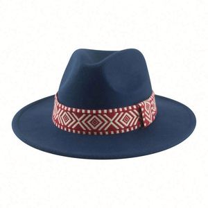 Ethnic Wind Woven <b>Fedora</b> <b>Hat</b> <b>for</b> <b>Men</b> <b>for</b> Party Business Casual and Outdoor <b>for</b> Autumn and Winter - Product Image 1