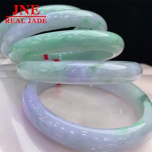 <span class=keywords><strong>Bracciale</strong></span> in <span class=keywords><strong>Giada</strong></span> Naturale del Myanmar di Grado A, <span class=keywords><strong>Verde</strong></span> Viola Delicato, Vendita all'Ingrosso - Product Image 2