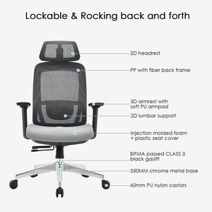 Silla de oficina ergonómica de alta calidad con equipo de oficina de tela, silla de malla giratoria con respaldo alto para ordenador ejecutivo, muebles de oficina - Product Image 6