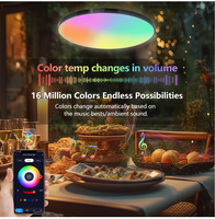 Plafonnier LED ultra-mince RGB pour Bluetooth TUYA Réglable CCT Acrylique Couverture Télécommande pour Maison Salon Design Moderne
