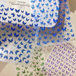 Großhandel Neuankömmling Nagel aufkleber 5d Katze Augen aufkleber Shell Light Shine Schmetterling Nagel aufkleber - Product Image 6