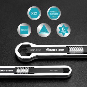 Llave Inglesa Multifuncional Ajustable de Doble Cabeza, Herramientas Manuales, Cabeza Negra, Enchufe Hexagonal - Product Image 4