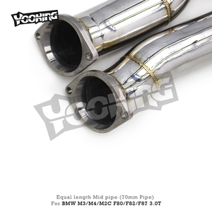 OEM 2,75 pulgadas igual longitud tubo medio 2014-2019 para BMW M3/M4 F80 F82 F83 S55 3,0 T resonador de pulido de acero inoxidable - Product Image 3