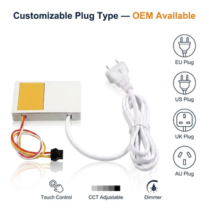 Interruptor de Toque Inteligente para Fita LED de Espelho, 12W 1A, Bivolt (110V 220V) e 12V DC, com Botão Único e Função Dimmer de Três Cores - Product Image 1
