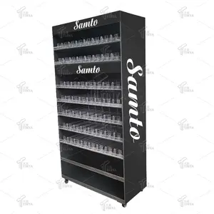 Smoke Shop Fittings Cigarettes Shelves Tobacco Display Stand with Storage Cabinet Led Lighting Tobacco Store Cigarette Racks