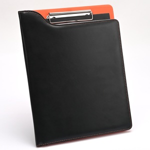 متوفر في المخزون: حافظة مستندات مخصصة من الجلد الصناعي بطبقتين مقاس A4 مع جيب وحامل قلم، ملف مكتبي للاجتماعات والأعمال، تصنيع حسب الطلب - Product Image 3