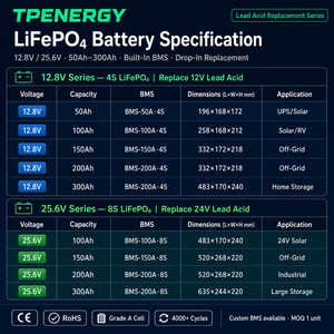 Batterie au lithium fer phosphate TPENERGY 150Ah 12V, station d'alimentation de secours pour télécommunications, stockage d'énergie hors réseau - Product Image 6