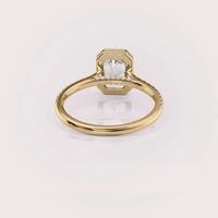 Bague de fiançailles et de mariage en diamant de laboratoire taille radiant certifié IGI, sertie d'un halo et d'un pavé, en or jaune/blanc/rose 18 carats